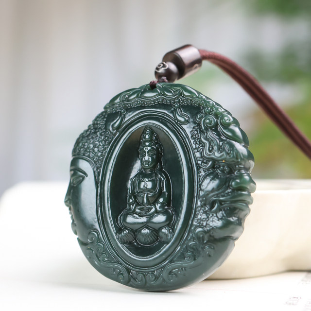 Xinjiang Hotan Jade Guanyin Buddha Jade Pendant