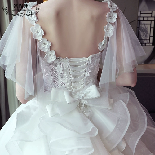 Кружевное свадебное платье для принцессы, 2018, V-образный вырез, в цветочек, открытые плечи, европейский стиль