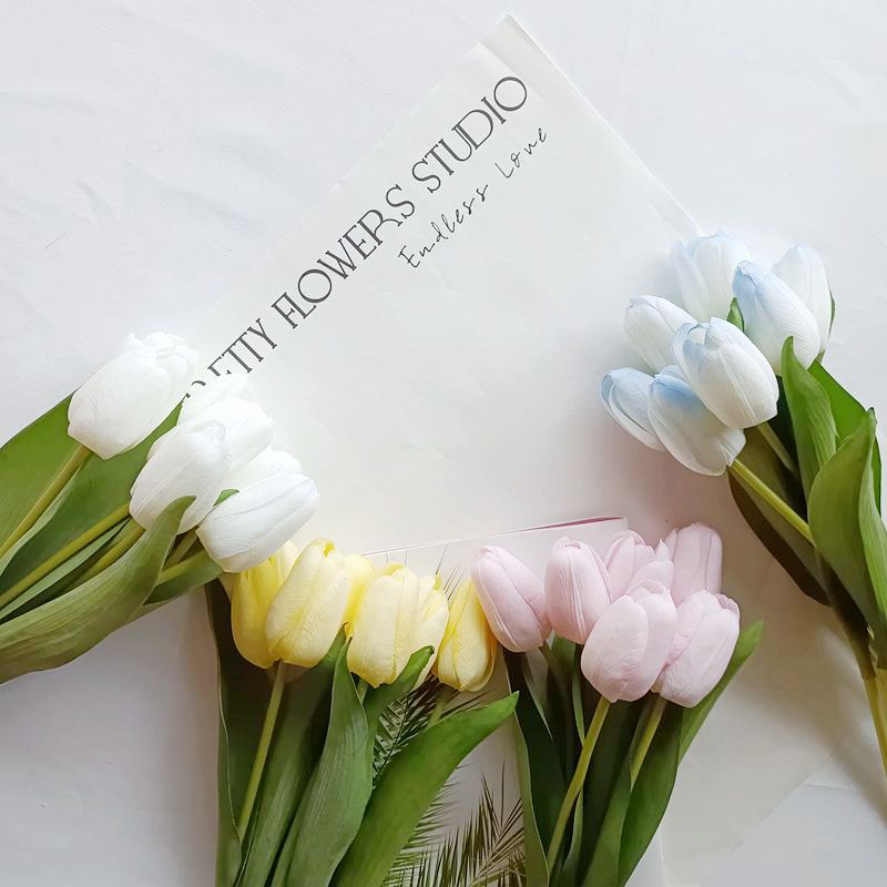 South Korea Wind Ins High Quality Feel Moisturizing Emulation Tulip Fake Flowers Silk Flowers Folk Dining Hall Soft Dress Swing Pat