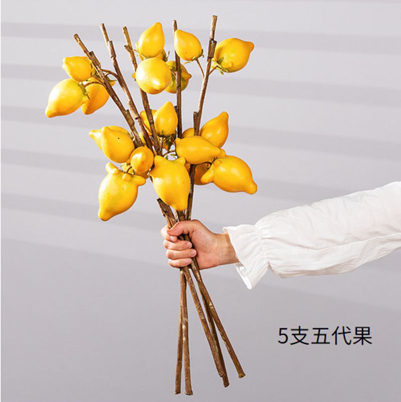 新年配花裝飾 仿真果實五代同堂黃金果牛角果花藝擺件年宵插花|金秋購物節，全站最高39%回饋，消費滿額再抽999黃金|仿真花/假花|ETMall ...