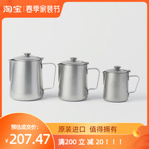Japan imports Qingfang 304 stainless steel retro teapot with lid day frosted home hand flush coffee maker milk pot