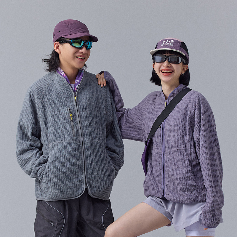 Brave Flying Leica Temperature-Locking Checkered Velvet Lightweight Jacket Couple Style Mountain Outdoor Sports Warm Jacket