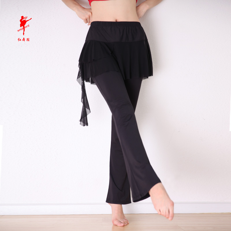 Red dance shoes Latin dance culottes female adult children children's dance pants ballroom dance suit practice pants 2903