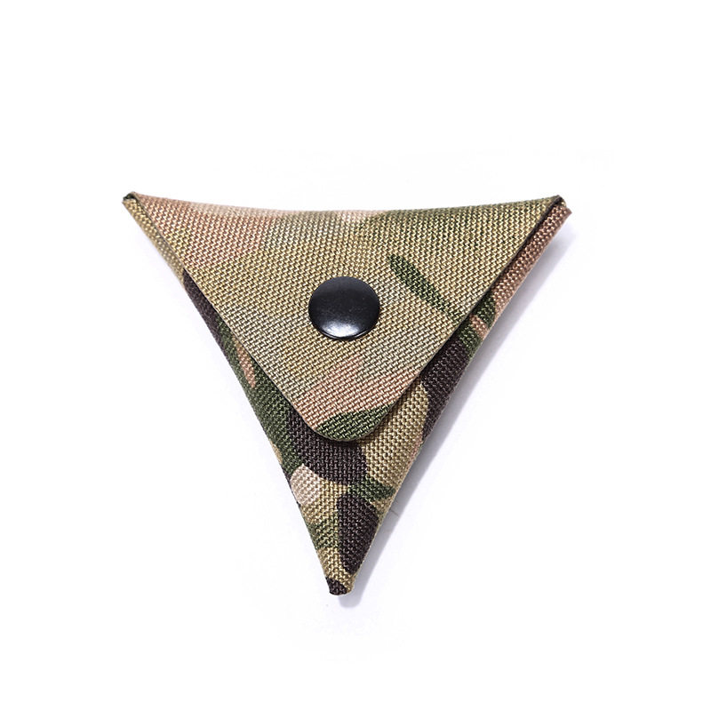 Outdoor triangle tactical change coin bag Hanging neck portable folding key bag Headphone cable storage bag EDC