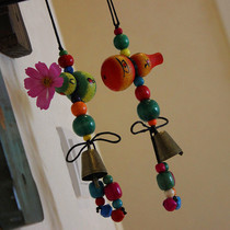 Dongbawen painted wooden gourd Yunnan ethnic wind hanging handmade car hanging bag hanging Yunnan tourist souvenirs small gifts