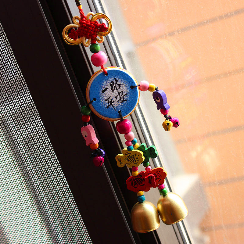 Yunnan ethnic handmade chess drum wind bell pendant original car hanging creative children small gift scenic spot source of goods