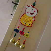 Piggy Page wooden wind chime hanging shop anti-theft Bell childrens bedroom kindergarten decorations children gifts