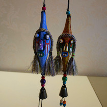 Yunnan ethnic style handmade wooden evil pendants creative car hanger mini wind chimes shop anti-theft Bell