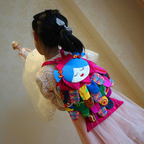 Yunnan tourist souvenirs ethnic style cloth bag handmade cartoon cute girl Mermaid backpack casual bag