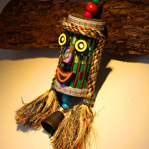 Yunnan Dongba Tongkou home decoration Creative gifts Straw hat wind bell hanging bar restaurant decoration