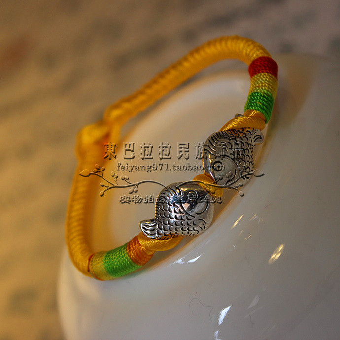 Vân Nam retro quốc gia màu gió dòng vòng tay Song Ngư Handmade dây tay công ty quà tặng nhỏ khu vực du lịch cung cấp lac tay dep
