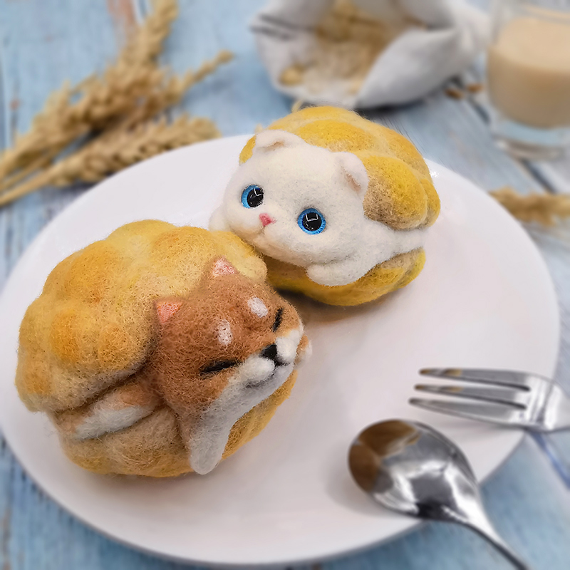 Nanjie handmade couple wool felt poke poke le entry Zazale DIY material wrapped small animal birthday gift