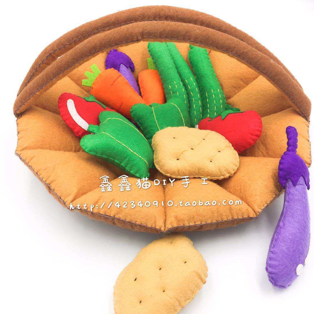 Finished non-woven handmade diy simulation vegetable and fruit kindergarten homework play house educational toys