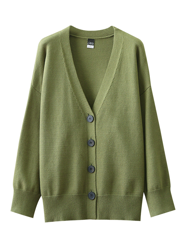【The Gentleness of Autumn】Lazy Style Loose Knit Cardigan Versatile Casual 100kg Plus Size Cardigan