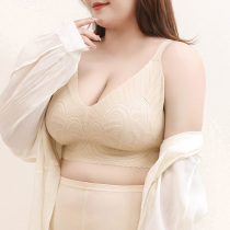 Latex large size underwear female fat MM200 catties thin vest style no steel ring sports sleep bra EFG through cup