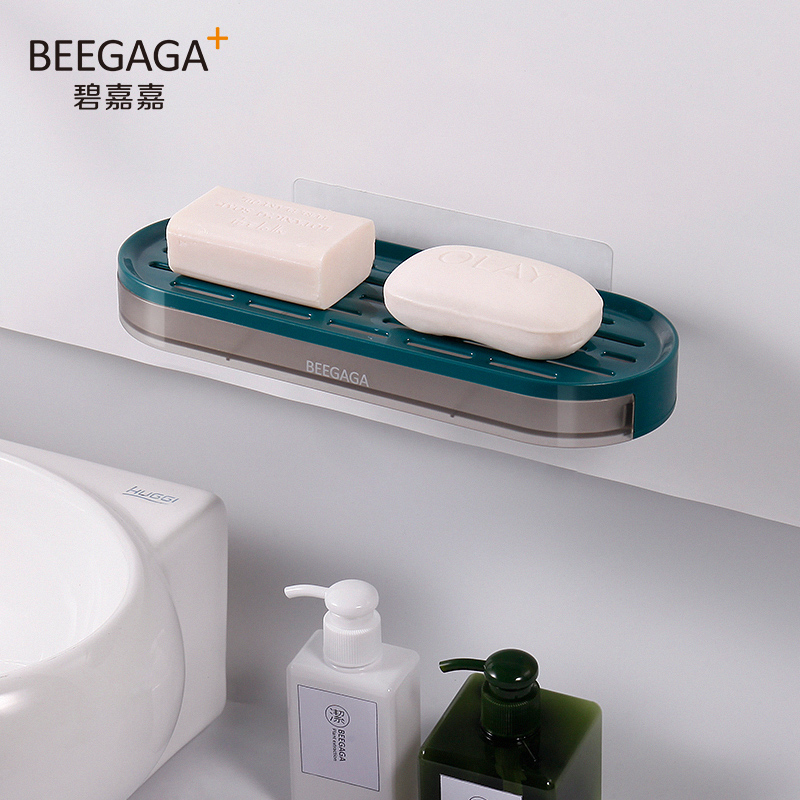 Soap box rack toilet free punch soap box shelf soap rack drain soap tray double layer soap box wall hanging type