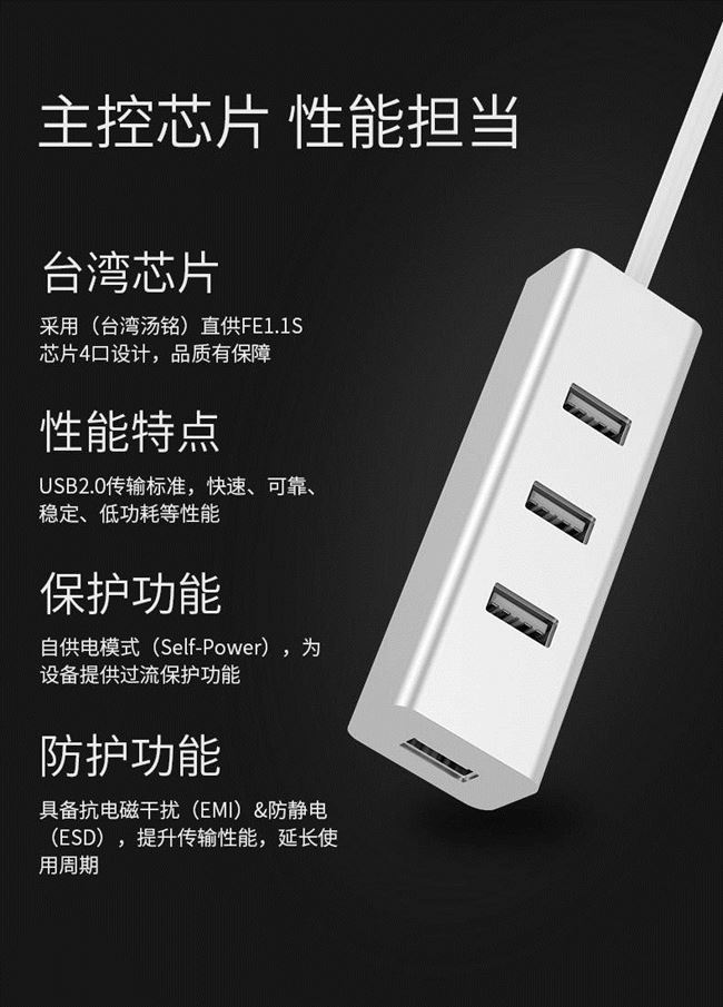 Bộ chia USB máy tính 3.0 dài dòng một cho hai máy tính xách tay 2.0 tốc độ cao mở rộng có thể sạc lại - USB Aaccessories quạt sạc mini