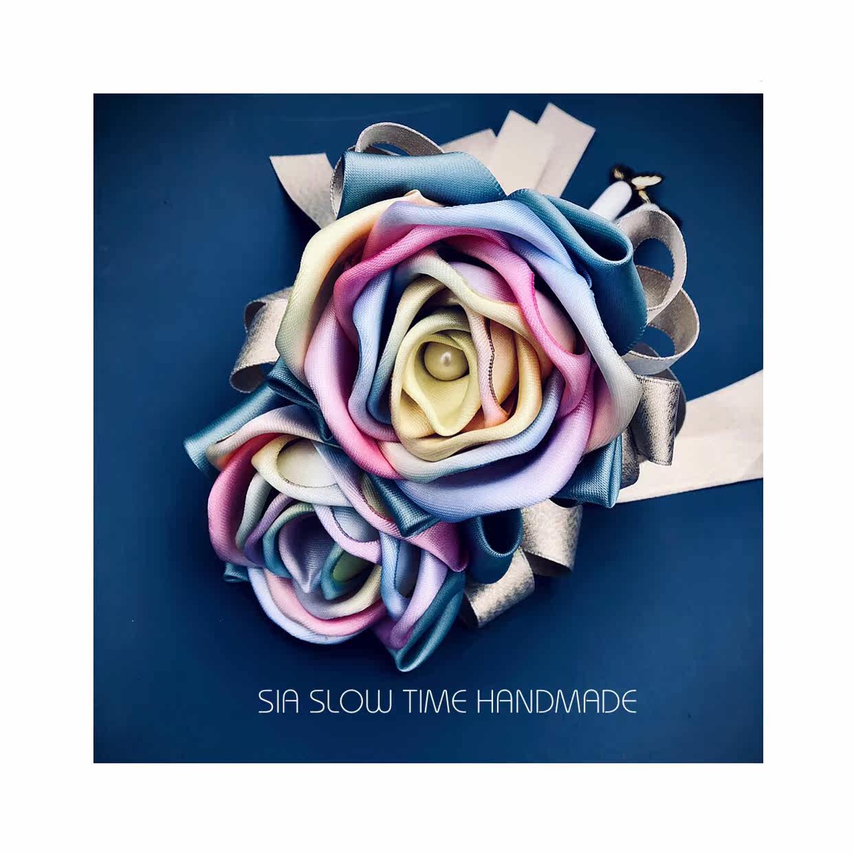 Sia慢时光纯手工创意彩虹玫瑰花丝带鱼尾签字笔母亲教师节送礼物