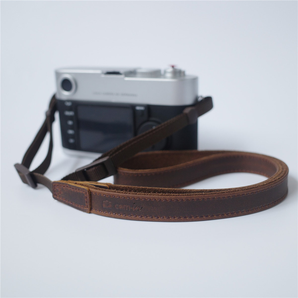 cam-in camera braces cow leather adjustable single anti-skew satchel hanging neck retro art digital genuine leather micro single shoulder strap-Taobao