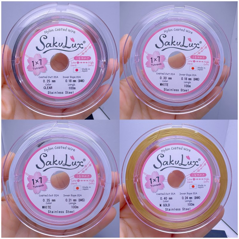 (Back of 5 Rolls, 95% Off, 10 Rolls 10% off) Sakulux 1*7 Strands of Jewelry Steel Wire Imported from Japan