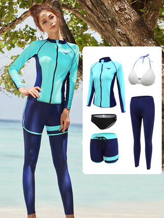 Korean couple wetsuit Female snorkeling suit Male split jellyfish suit Quick-drying long-sleeved sunscreen suit swimsuit