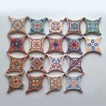 (Ruyi) 65mm tile horn flower antique brick star flower round corner brick flower piece living room kitchen floor tile horn European style