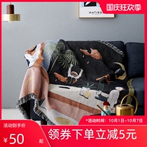 Nordic space sofa cover sofa towel full cover sofa cover single ins combination single red sofa cushion