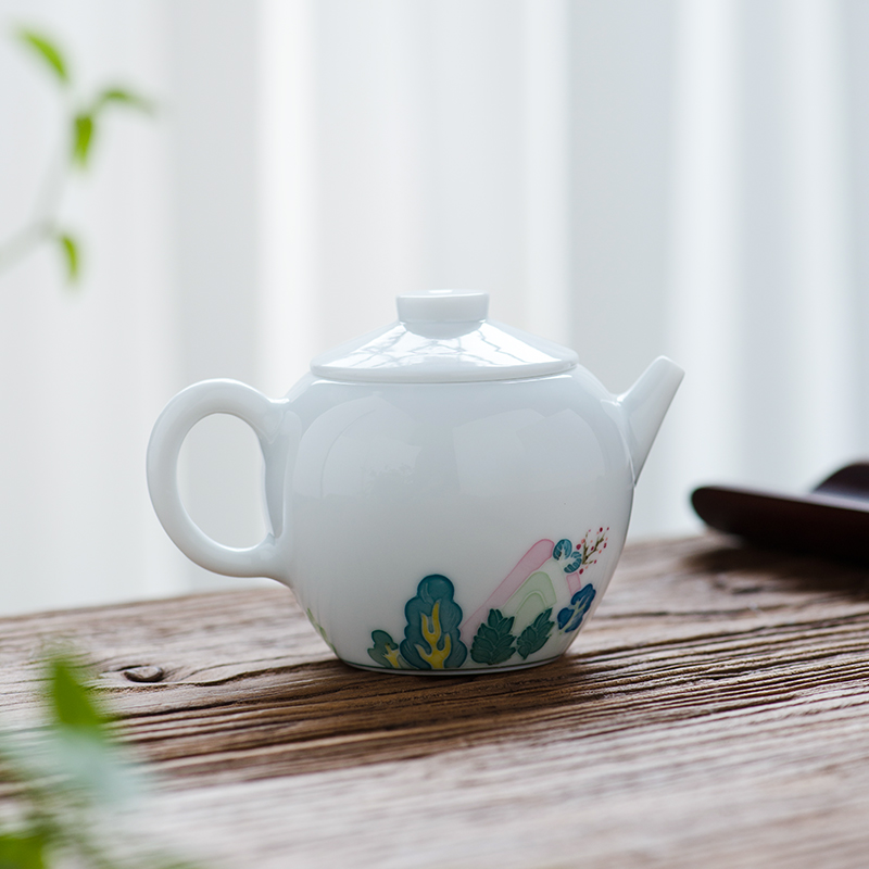 Thousands of red up ceramic teapot single pot of household of Chinese style restoring ancient ways kung fu tea set hand - made glaze colorful small teapot
