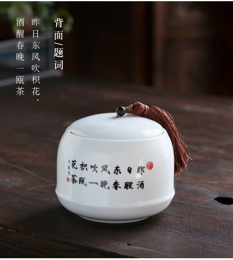 Next thousand red up with glaze color caddy fixings ceramic seal cylinder storage tanks moistureproof large household pu 'er tea gift boxes