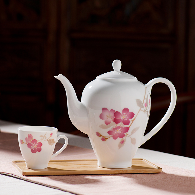 Liling porcelain hand - made thousand red up glaze colorful seven heads under the tea set with a complete set of tea cups porcelain gifts the teapot