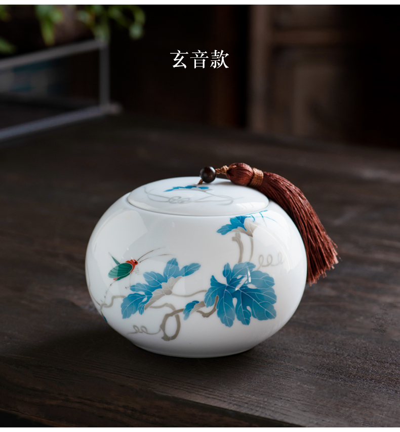 Next thousand red up with glaze color caddy fixings ceramic seal cylinder storage tanks moistureproof large household pu 'er tea gift boxes