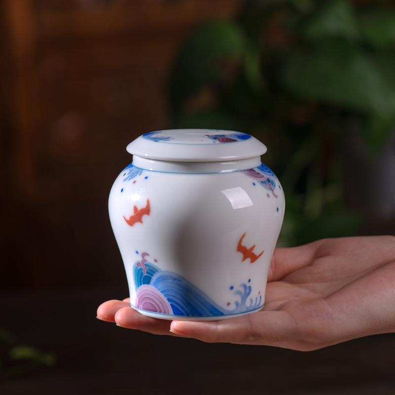 Liling porcelain hand - made ceramic seal pot caddy fixings small POTS home portable moisture storage tanks Chinese style