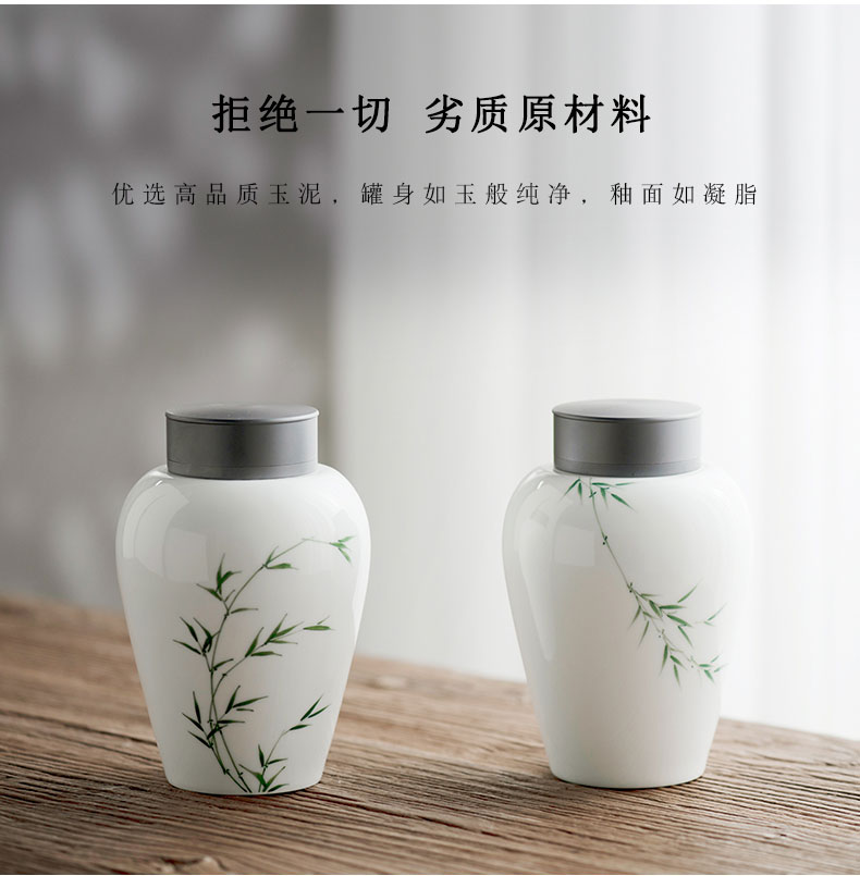 Caddy fixings ceramic large sealed jar with cover moistureproof retro kung fu tea tea storage tanks accessories and POTS