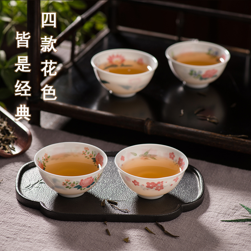 Under the liling glaze colorful porcelain cup kung fu MAO ceramic cups hand - made master cup sample tea cup personal single CPU