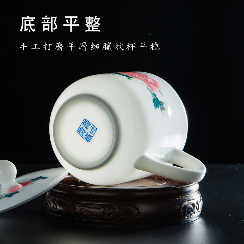 Liling porcelain ceramic cups with cover glass tea cup office under the glaze colorful hand - drawn home hospitality cups