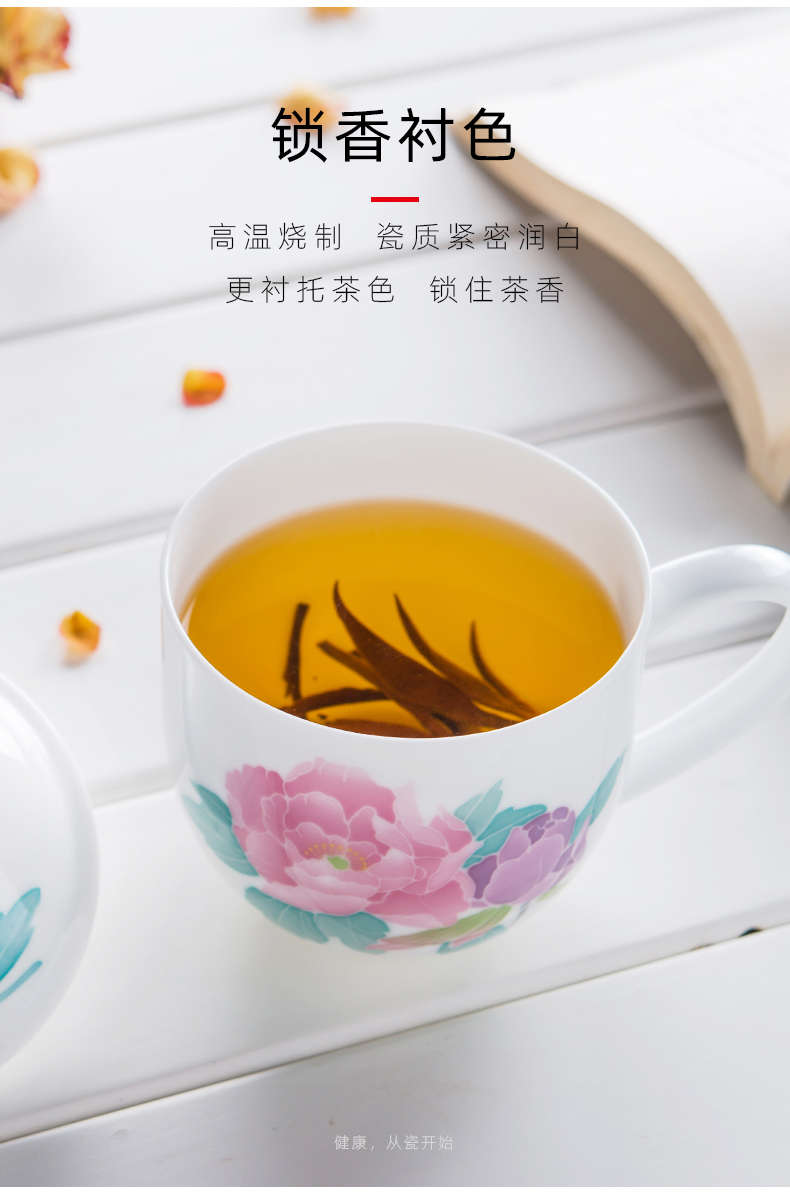 Thousand red up liling hand - made glass girls make tea cups with cover office cup tea ceramic cup