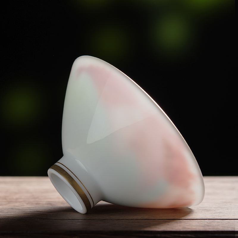 Liling porcelain hand - made master cup a single small sample tea cup under the glaze color kung fu tea cup lamp that fuels the hat to a cup of tea