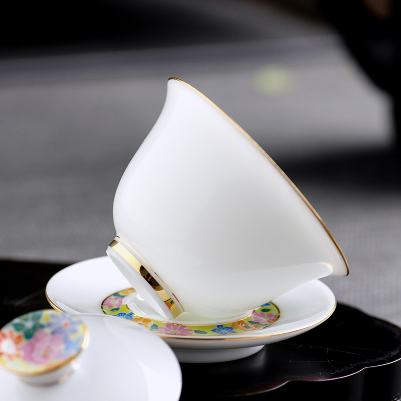 Pure manual only three tureen a single large ceramic cups kung fu tea teapot them thin body cover cup home