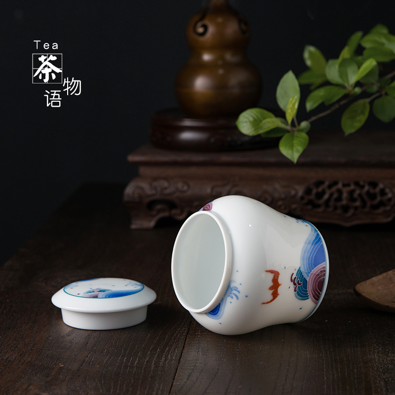 Next thousand red up with glaze color hand - made kung fu tea set gift box set ceramic tea set a small set of household contracted the teapot