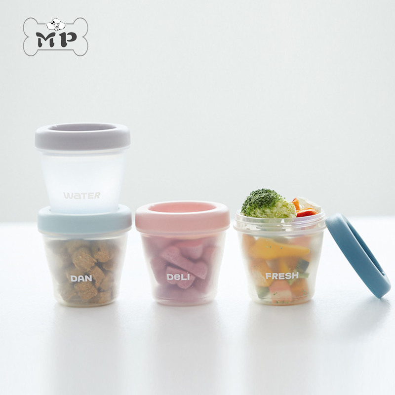Spot ~ Korea Imports DAN Pet Cat Dog Travel Colorful storage storage transparent Zero food jar 4 groups