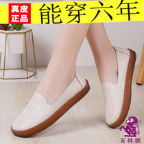 Hongxing and gram cut off Code special embroidered Bean shoes womens 2020 Autumn New Flat womens shoes mother shoes casual shoes