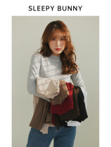 Sleeping Rabbit Round Neck Long Sleeve T-shirt Womens Interior Slim Warm base shirt Solid Color Wild Skinny Top