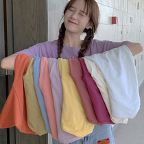  Sleepy rabbit white t-shirt short-sleeved womens 2020 spring and summer new all-match loose round neck inner tie bottoming shirt top