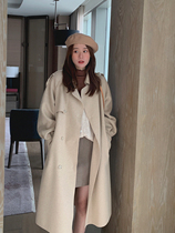 Sleepy rabbit Hepburn style 2020 new long small man temperament double-sided jacket warm coat warm coat gentle short