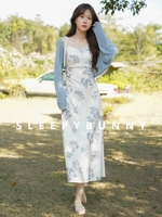 Синее платье-комбинация, вставки в бюстгальтер