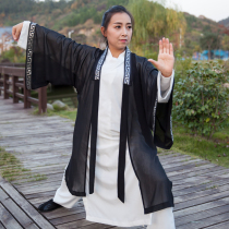 Wudang Taiji clothing performance gauze outer hanging elegant martial arts clothing draping chiffon yarn martial arts group mens and womens costumes
