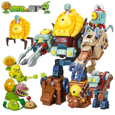 Игрушки-животные 正版植物大战僵尸2儿童拼装机器人玩具boss五合体新款全套装男孩