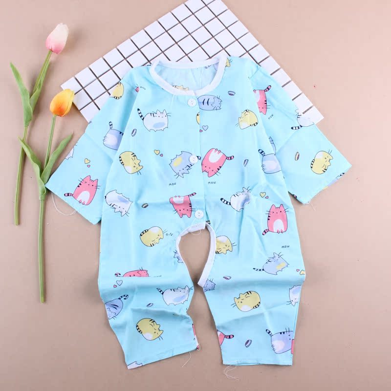 Bé bông lụa romper bé Xiêm quần áo bé trai và bé gái cotton nhân tạo đồ ngủ trẻ em cotton lụa điều hòa không khí dịch vụ nhà