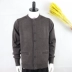 Mùa xuân trung niên và người cao tuổi nam áo len dài tay cha áo len nam áo len cao cổ dệt kim lỏng lẻo - Cardigan Cardigan