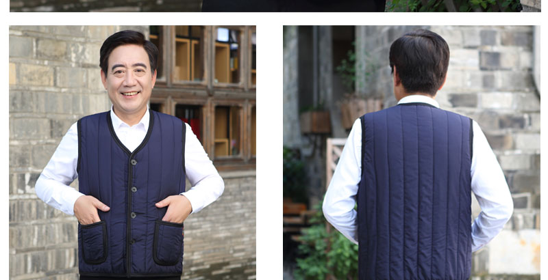 Mùa thu và mùa đông quần áo nam trung niên cộng với áo nhung cotton dày vest vest cha ấm áp vest nam áo phao lông vũ